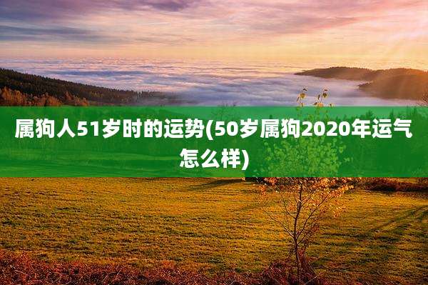 属狗人51岁时的运势(50岁属狗2020年运气怎么样)