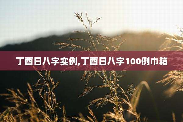 丁酉日八字实例,丁酉日八字100例巾箱