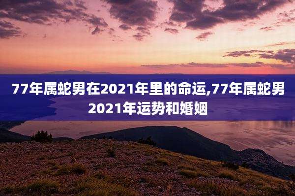 77年属蛇男在2021年里的命运,77年属蛇男2021年运势和婚姻