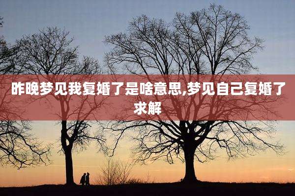昨晚梦见我复婚了是啥意思,梦见自己复婚了求解