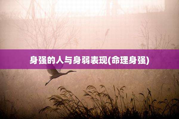 身强的人与身弱表现(命理身强)