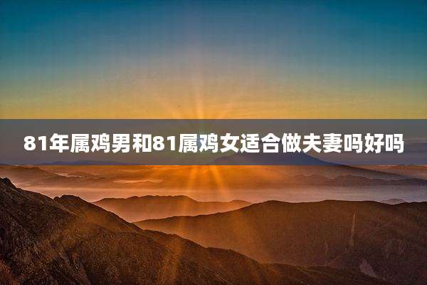 81年属鸡男和81属鸡女适合做夫妻吗好吗