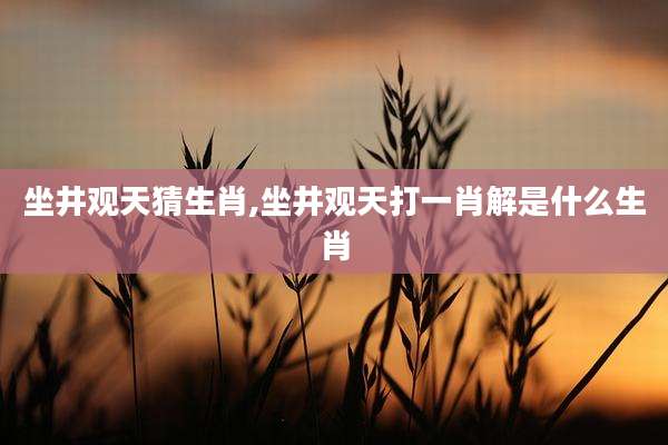 坐井观天猜生肖,坐井观天打一肖解是什么生肖