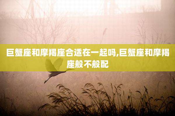 巨蟹座和摩羯座合适在一起吗,巨蟹座和摩羯座般不般配