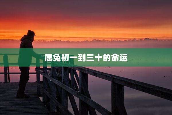 属兔初一到三十的命运