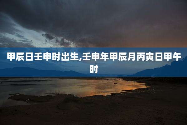 甲辰日壬申时出生,壬申年甲辰月丙寅日甲午时