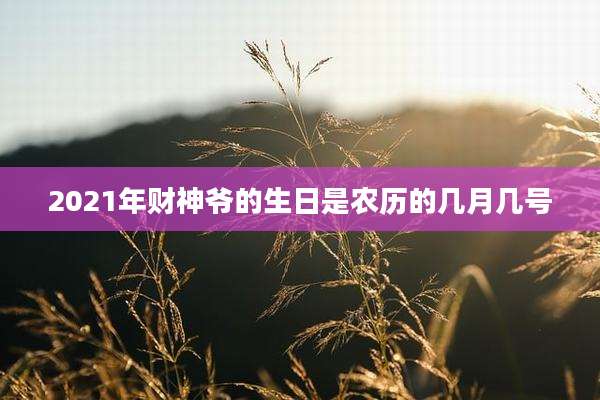 2021年财神爷的生日是农历的几月几号