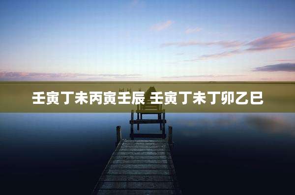 壬寅丁未丙寅壬辰 壬寅丁未丁卯乙巳