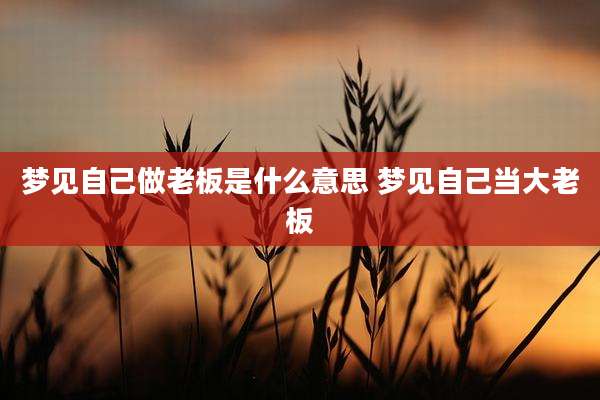 梦见自己做老板是什么意思 梦见自己当大老板