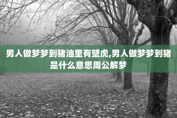 男人做梦梦到猪油里有壁虎,男人做梦梦到猪是什么意思周公解梦