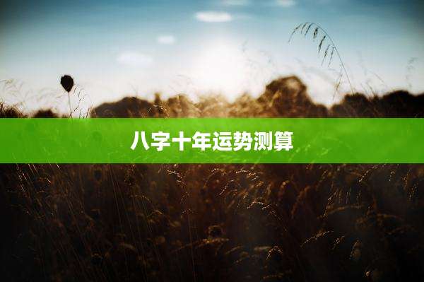八字十年运势测算