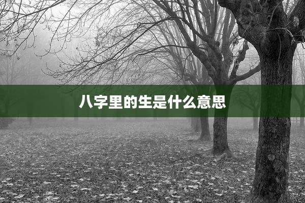 八字里的生是什么意思