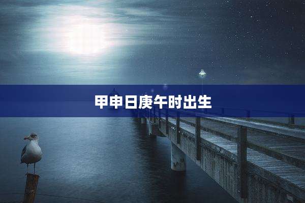 甲申日庚午时出生