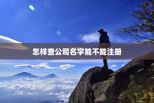 怎样查公司名字能不能注册