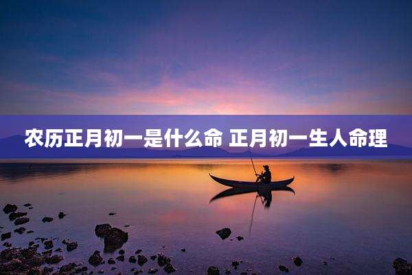 农历正月初一是什么命 正月初一生人命理
