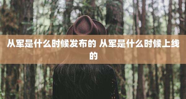 从军是什么时候发布的 从军是什么时候上线的