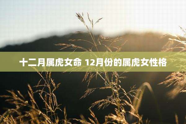 十二月属虎女命 12月份的属虎女性格