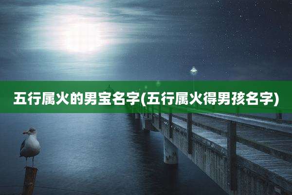 五行属火的男宝名字(五行属火得男孩名字)