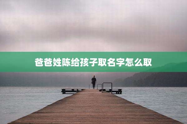 爸爸姓陈给孩子取名字怎么取