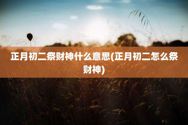 正月初二祭财神什么意思(正月初二怎么祭财神)