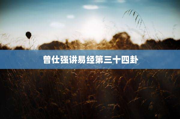 曾仕强讲易经第三十四卦