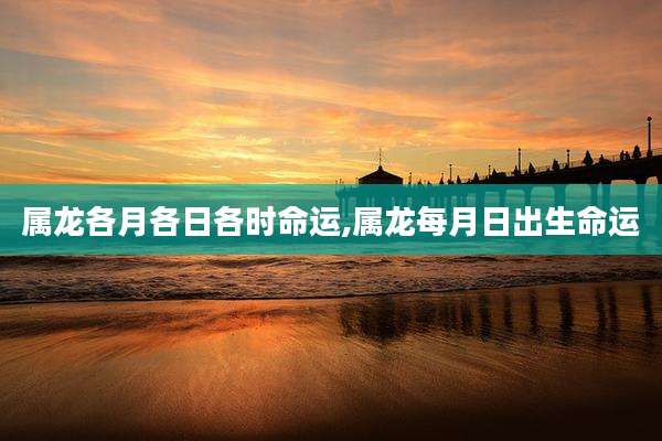 属龙各月各日各时命运,属龙每月日出生命运