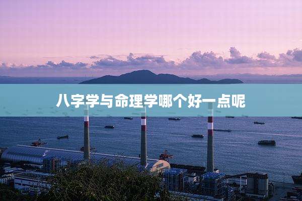 八字学与命理学哪个好一点呢