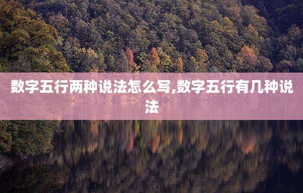 数字五行两种说法怎么写,数字五行有几种说法