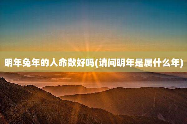 明年兔年的人命数好吗(请问明年是属什么年)