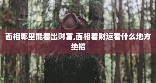 面相哪里能看出财富,面相看财运看什么地方绝招