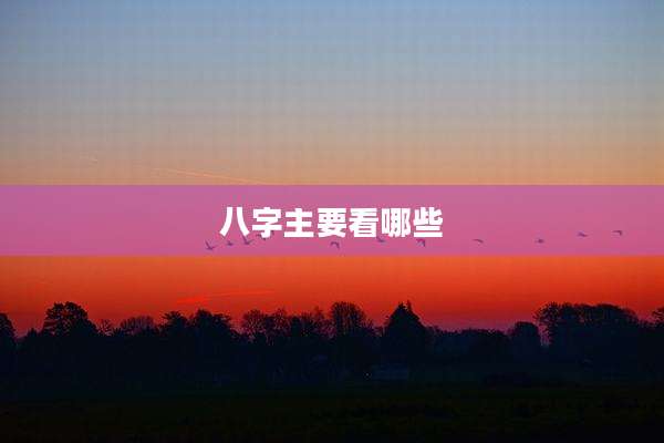 八字主要看哪些