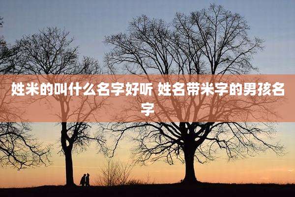 姓米的叫什么名字好听 姓名带米字的男孩名字