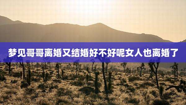 梦见哥哥离婚又结婚好不好呢女人也离婚了