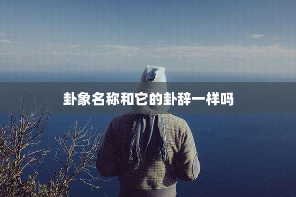 卦象名称和它的卦辞一样吗
