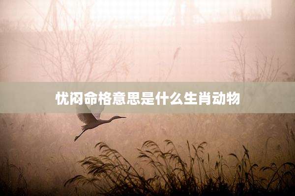 忧闷命格意思是什么生肖动物
