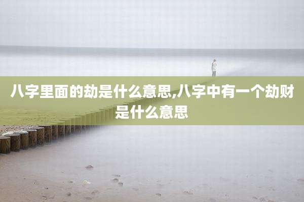 八字里面的劫是什么意思,八字中有一个劫财是什么意思