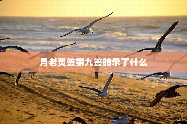 月老灵签第九签暗示了什么