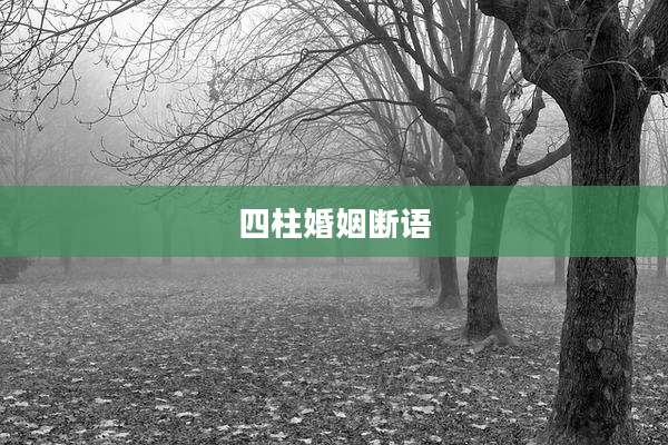 四柱婚姻断语