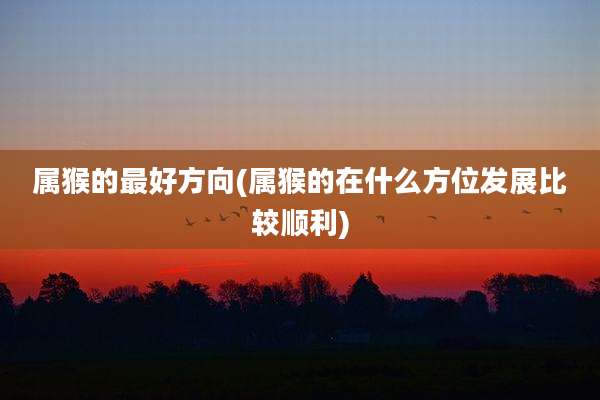 属猴的最好方向(属猴的在什么方位发展比较顺利)