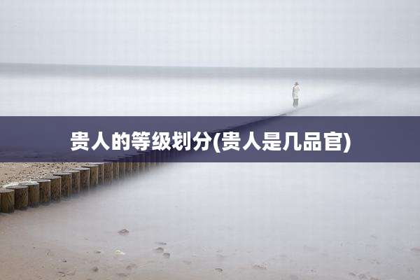贵人的等级划分(贵人是几品官)