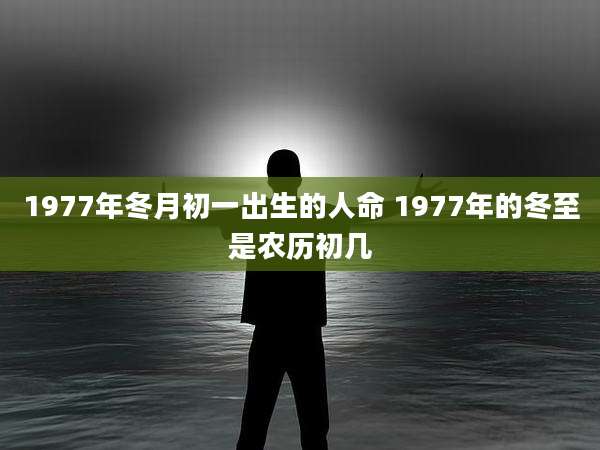 1977年冬月初一出生的人命 1977年的冬至是农历初几