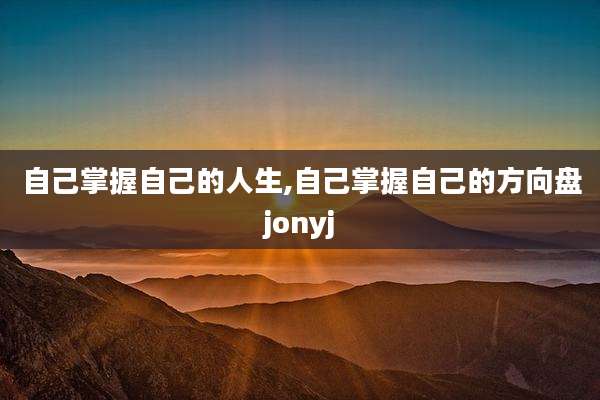 自己掌握自己的人生,自己掌握自己的方向盘jonyj