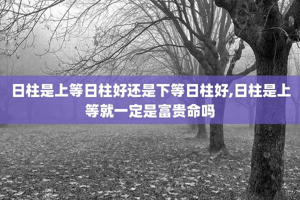 日柱是上等日柱好还是下等日柱好,日柱是上等就一定是富贵命吗
