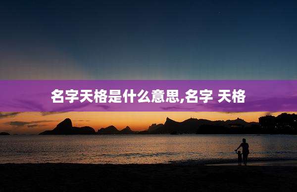 名字天格是什么意思,名字 天格