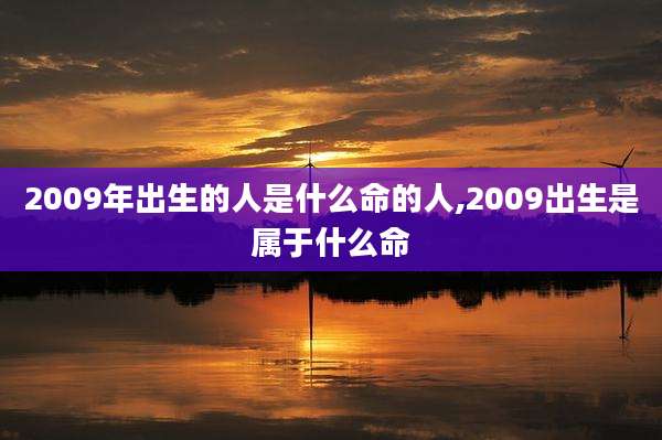 2009年出生的人是什么命的人,2009出生是属于什么命