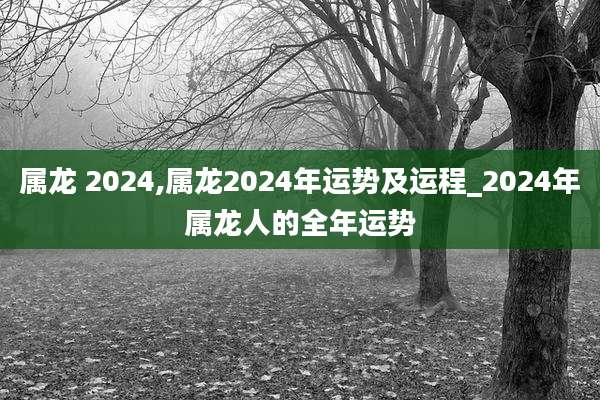 属龙 2024,属龙2024年运势及运程_2024年属龙人的全年运势