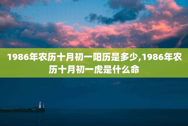 1986年农历十月初一阳历是多少,1986年农历十月初一虎是什么命