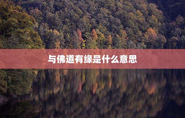 与佛道有缘是什么意思