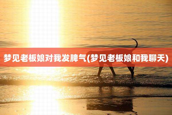 梦见老板娘对我发脾气(梦见老板娘和我聊天)