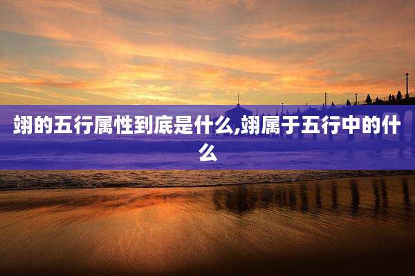 翊的五行属性到底是什么,翊属于五行中的什么